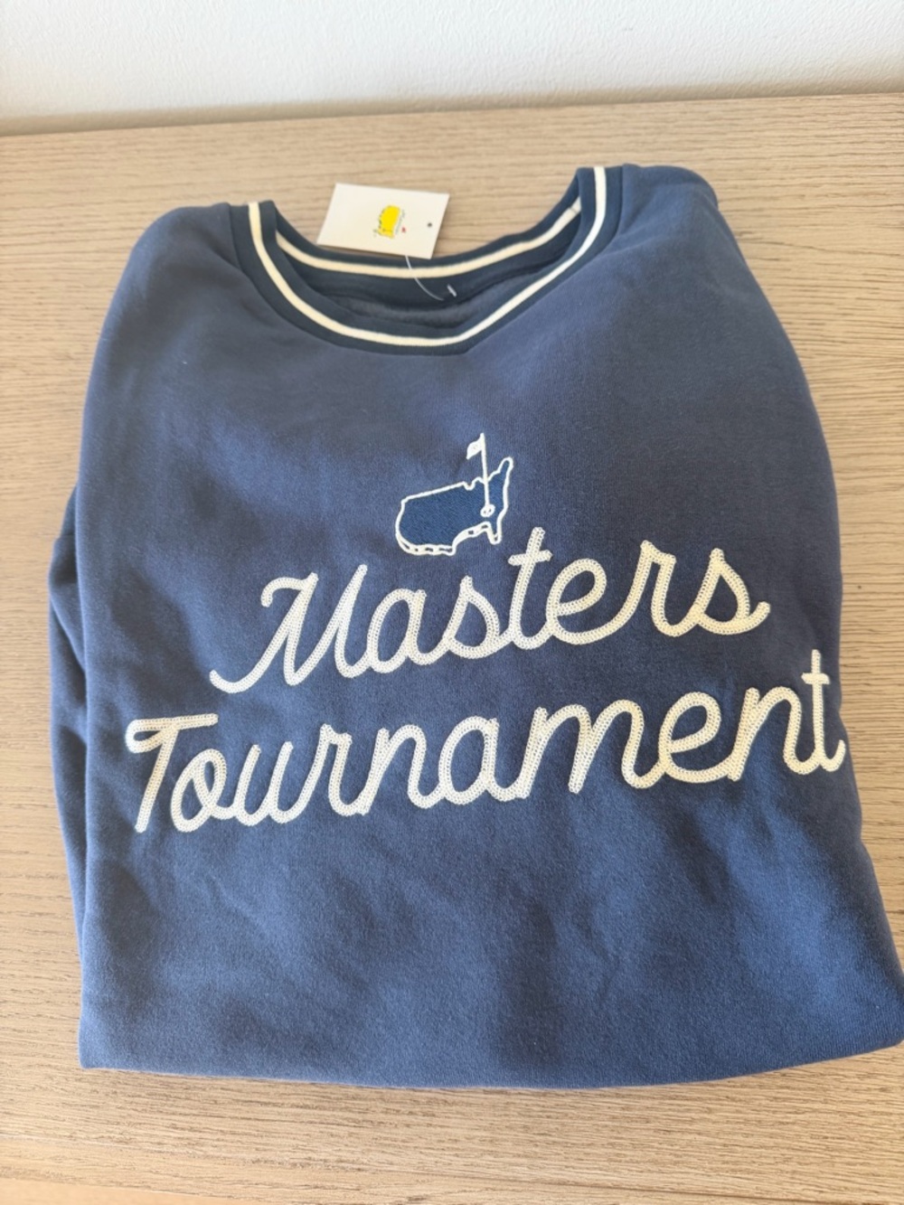 Masters 2026 Tournament Navy Crewneck Sweatshirt with White Script, NWT